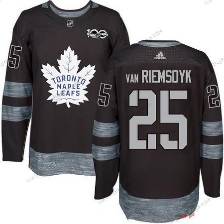 Adidas Herrar Toronto Maple Leafs #25 James Van Riemsdyk Svart 100th Jubileum Stitched NHL 2017 Hockey Tröjor