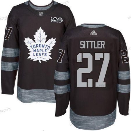 Adidas Herrar Toronto Maple Leafs #27 Darryl Sittler Svart 100th Jubileum Stitched NHL 2017 Hockey Tröjor