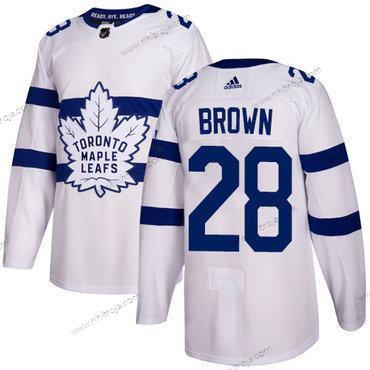 Adidas Herrar Toronto Maple Leafs #28 Connor Brown Vit Autentisk 2018 Stadium Series Stitched NHL Tröjor