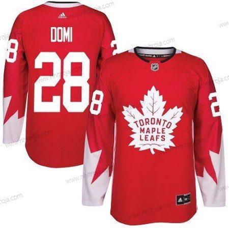 Adidas Herrar Toronto Maple Leafs #28 Tie Domi Röd Team Kanada Autentisk Stitched NHL Tröjor