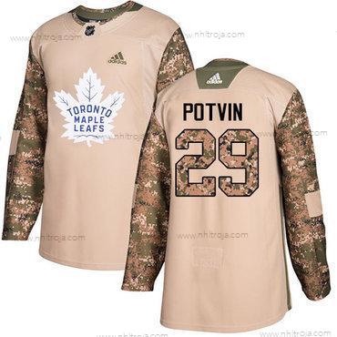 Adidas Herrar Toronto Maple Leafs #29 Felix Potvin Camo Autentisk 2017 Veterans Day Stitched NHL Tröjor