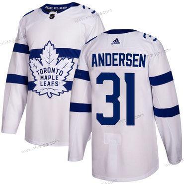 Adidas Herrar Toronto Maple Leafs #31 Frederik Andersen Vit Autentisk 2018 Stadium Series Stitched NHL Tröjor