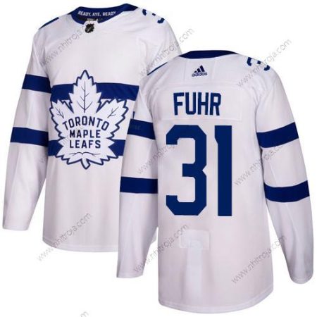 Adidas Herrar Toronto Maple Leafs #31 Grant Fuhr Vit Autentisk 2018 Stadium Series Stitched NHL Tröjor