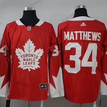 Adidas Herrar Toronto Maple Leafs #34 Auston Matthews Röd Team Kanada Autentisk Stitched NHL Tröjor