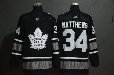 Adidas Herrar Toronto Maple Leafs 34 Auston Matthews Svart 2019 NHL All-Star Tröjor