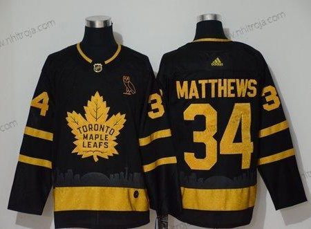 Adidas Herrar Toronto Maple Leafs 34 Auston Matthews Svart Guld Tröjor