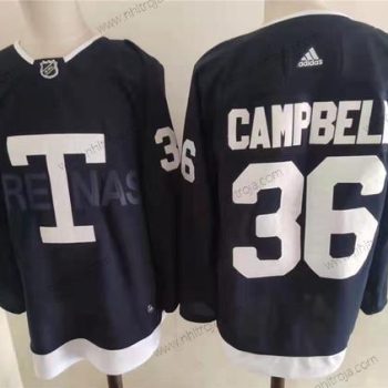 Adidas Herrar Toronto Maple Leafs 36 Jack Campbell Marin 2022 NHL Heritage Klassisk Tröjor