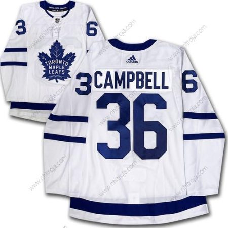 Adidas Herrar Toronto Maple Leafs #36 Jack Campbell Vit Road Stitched NHL Tröjor