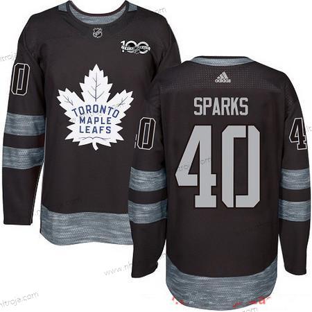 Adidas Herrar Toronto Maple Leafs #40 Garret Sparks Svart 100th Jubileum Stitched NHL 2017 Hockey Tröjor