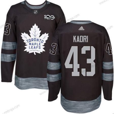 Adidas Herrar Toronto Maple Leafs #43 Nazem Kadri Svart 100th Jubileum Stitched NHL 2017 Hockey Tröjor