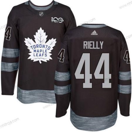 Adidas Herrar Toronto Maple Leafs #44 Morgan Rielly Svart 100th Jubileum Stitched NHL 2017 Hockey Tröjor