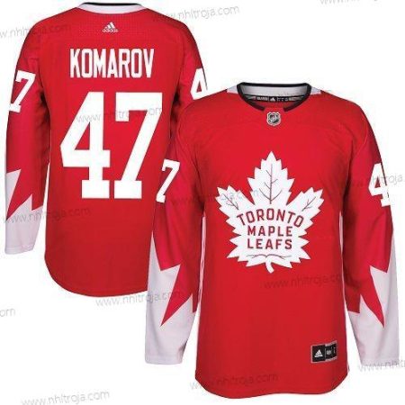 Adidas Herrar Toronto Maple Leafs #47 Leo Komarov Röd Team Kanada Autentisk Stitched NHL Tröjor