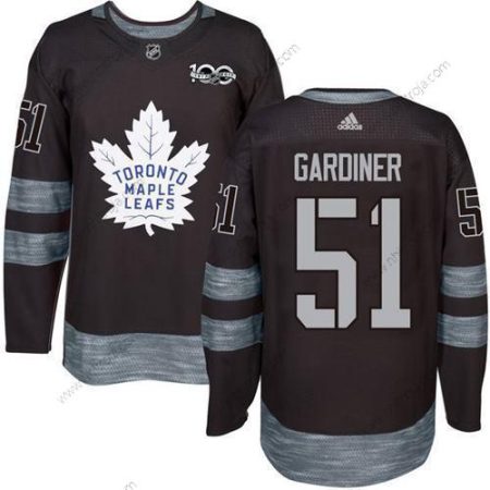 Adidas Herrar Toronto Maple Leafs #51 Jake Gardiner Svart 100th Jubileum Stitched NHL 2017 Hockey Tröjor