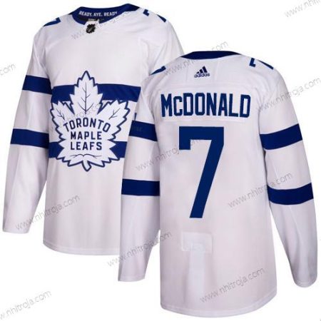 Adidas Herrar Toronto Maple Leafs #7 Lanny Mcdonald Vit Autentisk 2018 Stadium Series Stitched NHL Tröjor