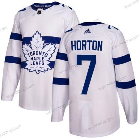 Adidas Herrar Toronto Maple Leafs #7 Tim Horton Vit Autentisk 2018 Stadium Series Stitched NHL Tröjor