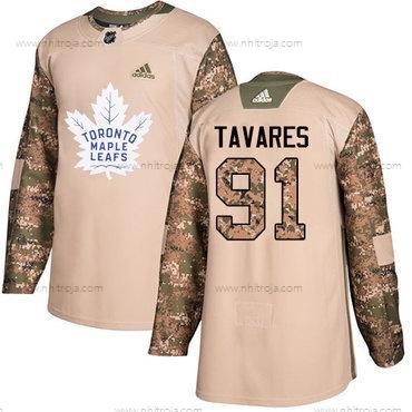 Adidas Herrar Toronto Maple Leafs #91 John Tavares Camo Autentisk 2017 Veterans Day Stitched NHL Tröjor