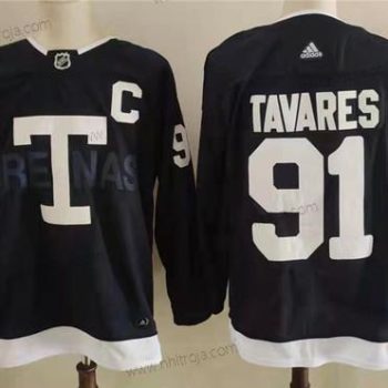 Adidas Herrar Toronto Maple Leafs 91 John Tavares Marin 2022 NHL Heritage Klassisk Tröjor