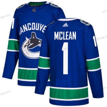 Adidas Herrar Vancouver Canucks #1 Kirk Mclean Blå Autentisk Stitched NHL Hemma Tröjor