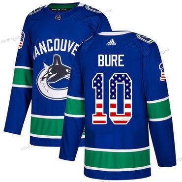 Adidas Herrar Vancouver Canucks #10 Pavel Bure Blå Autentisk USA Flag Stitched NHL Hemma Tröjor