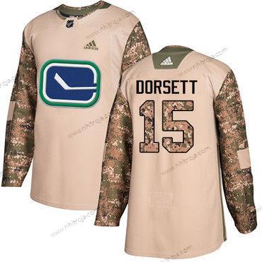 Adidas Herrar Vancouver Canucks #15 Derek Dorsett Camo Autentisk 2017 Veterans Day Stitched NHL Tröjor