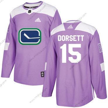 Adidas Herrar Vancouver Canucks #15 Derek Dorsett Lila Autentisk Bekämpar cancer Stitched NHL Tröjor