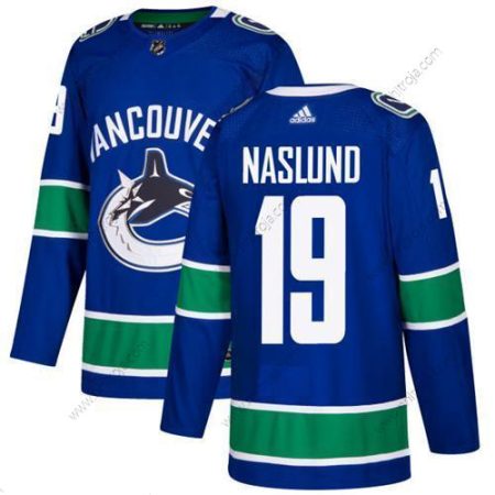 Adidas Herrar Vancouver Canucks #19 Markus Naslund Blå Autentisk Stitched NHL Hemma Tröjor