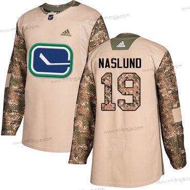 Adidas Herrar Vancouver Canucks #19 Markus Naslund Camo Autentisk 2017 Veterans Day Stitched NHL Tröjor