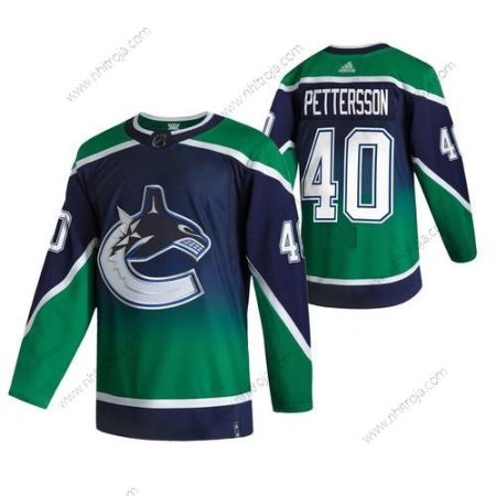 Adidas Herrar Vancouver Canucks #40 Elias Pettersson Grön 2020-21 Omvänd Retro Alternativ NHL Tröjor