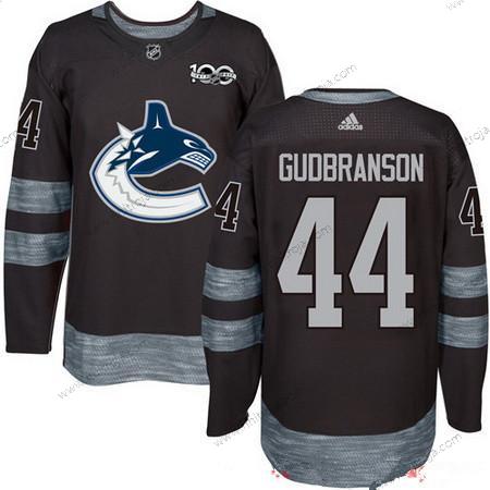 Adidas Herrar Vancouver Canucks #44 Erik Gudbranson Svart 100th Jubileum Stitched NHL 2017 Hockey Tröjor