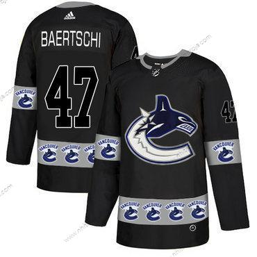 Adidas Herrar Vancouver Canucks #47 Sven Baertschi Svart Team Logos Tröjor