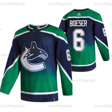 Adidas Herrar Vancouver Canucks #6 Brock Boeser Grön 2020-21 Omvänd Retro Alternativ NHL Tröjor