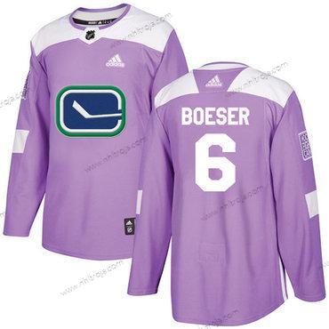 Adidas Herrar Vancouver Canucks #6 Brock Boeser Lila Autentisk Bekämpar cancer Stitched NHL Tröjor