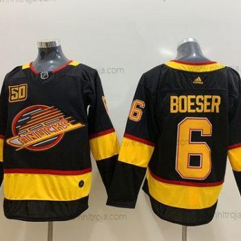 Adidas Herrar Vancouver Canucks 6 Brock Boeser Svart 50Th Säsong Tröjor