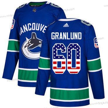 Adidas Herrar Vancouver Canucks #60 Markus Granlund Blå Autentisk USA Flag Stitched NHL Hemma Tröjor