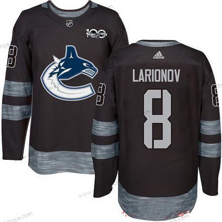 Adidas Herrar Vancouver Canucks #8 Igor Larionov Svart 100th Jubileum Stitched NHL 2017 Hockey Tröjor