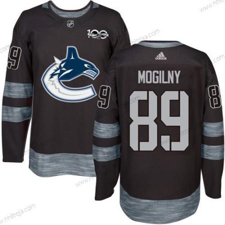 Adidas Herrar Vancouver Canucks #89 Alexander Mogilny Svart 100th Jubileum Stitched NHL 2017 Hockey Tröjor