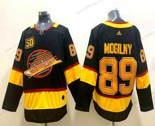 Adidas Herrar Vancouver Canucks #89 Alexander Mogilny Svart 50Th Säsong Stitched NHL Tröjor