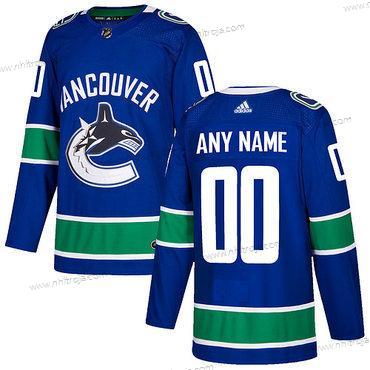 Adidas Herrar Vancouver Canucks Skräddarsydda Blå Autentisk Stitched NHL Hemma Tröjor