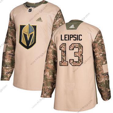 Adidas Herrar Vegas Golden Knights #13 Brendan Leipsic Camo Autentisk 2017 Veterans Day Stitched NHL Tröjor