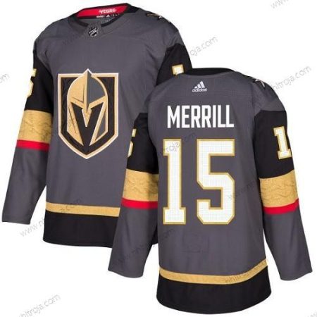 Adidas Herrar Vegas Golden Knights #15 Jon Merrill Autentisk Grå NHL Hemma Tröjor