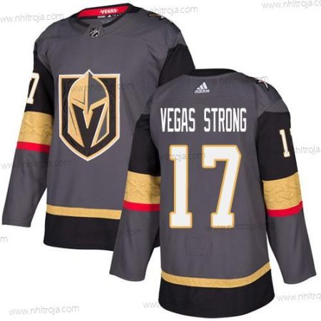 Adidas Herrar Vegas Golden Knights #17 Vegas Strong Grå Autentisk Stitched NHL Hemma Tröjor