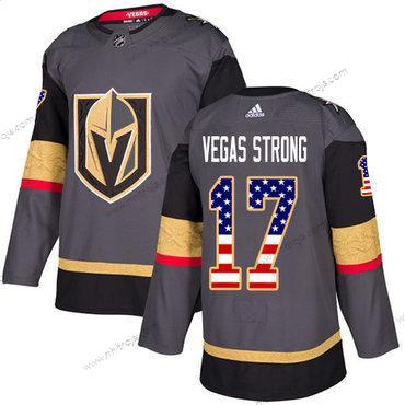 Adidas Herrar Vegas Golden Knights #17 Vegas Strong Grå Autentisk USA Flag Stitched NHL Hemma Tröjor