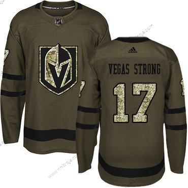 Adidas Herrar Vegas Golden Knights #17 Vegas Strong Grön Salute to Service Stitched NHL Tröjor