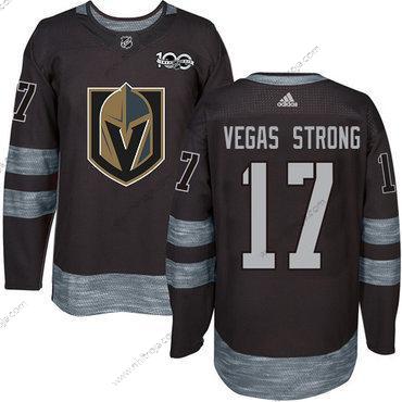 Adidas Herrar Vegas Golden Knights #17 Vegas Strong Svart 1917-2017 100th Jubileum Stitched NHL Tröjor