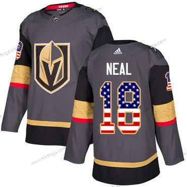 Adidas Herrar Vegas Golden Knights #18 James Neal Grå Autentisk USA Flag Stitched NHL Hemma Tröjor