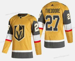 Adidas Herrar Vegas Golden Knights #27 Shea Theodore Guld 2020-21 Alternativ Stitched Tröjor