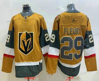 Adidas Herrar Vegas Golden Knights #29 Marc-Andre Fleury Guld 2020-21 Alternativ Stitched Tröjor