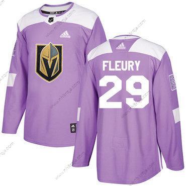 Adidas Herrar Vegas Golden Knights #29 Marc-Andre Fleury Lila Autentisk Bekämpar cancer Stitched NHL Tröjor