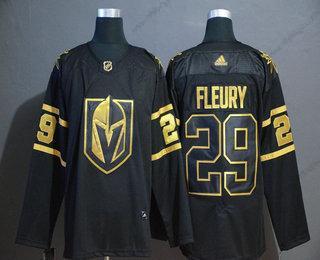 Adidas Herrar Vegas Golden Knights #29 Marc-Andre Fleury Svart Golden Stitched NHL Tröjor