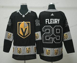 Adidas Herrar Vegas Golden Knights #29 Marc-Andre Fleury Svart Team Logos Tröjor